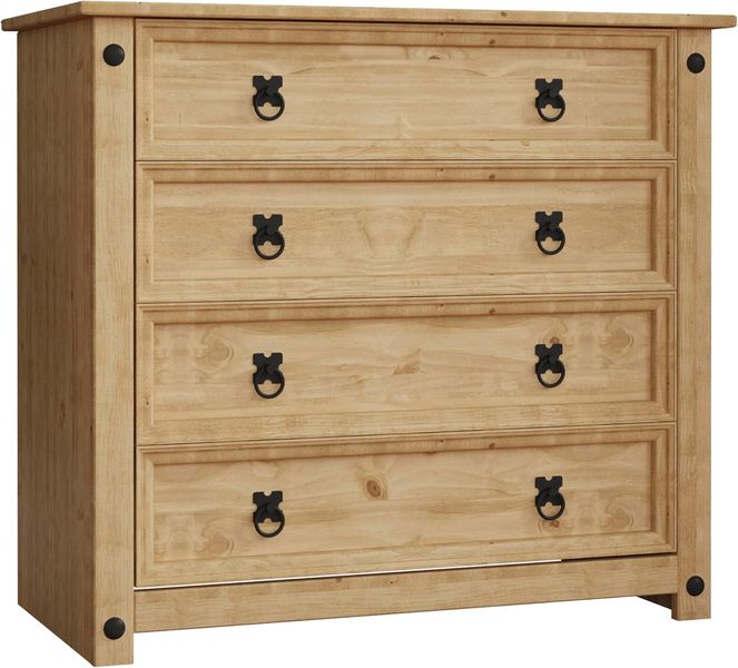 Moderne Wohnkommode mit vier praktischen Stauraumschubladen, klassisches funktionales Moebeldesign fuer Innenraeume